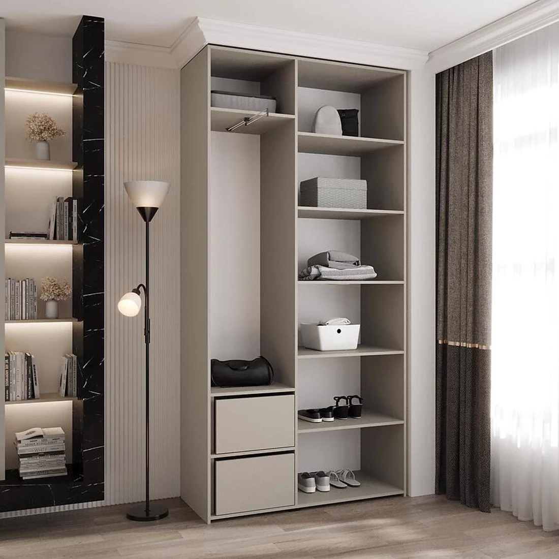 Como 1-120 ormar 40x120x245,5 cm kašmir/zlatna