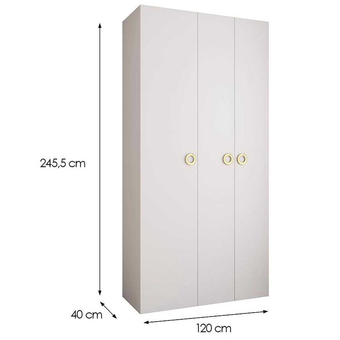 Como 1-120 ormar 40x120x245,5 cm bela/zlatna