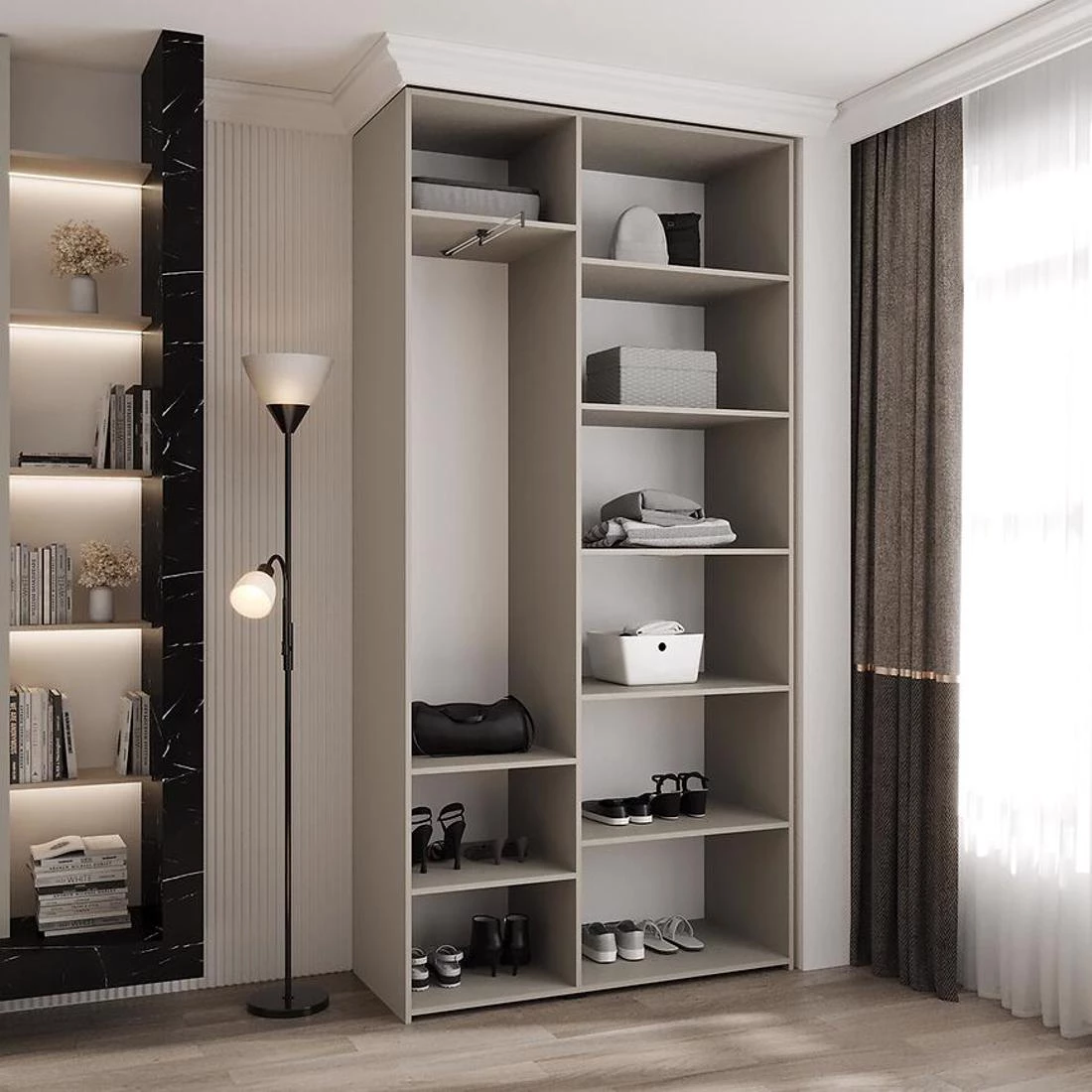 Como 1-120 ormar 40x120x245,5 cm bela/zlatna