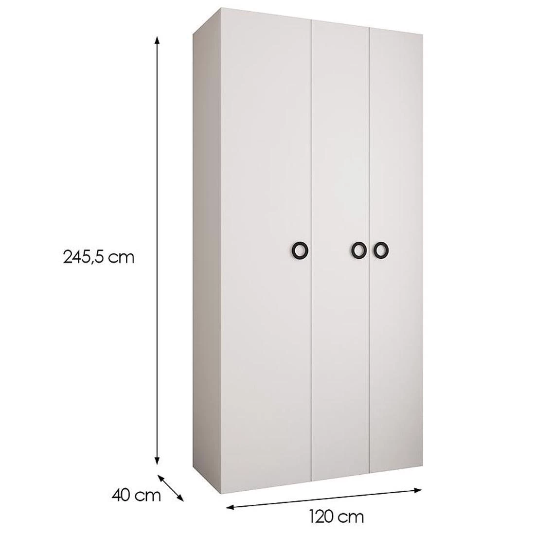 Como 1-120 ormar 40x120x245,5 cm  bela/crna