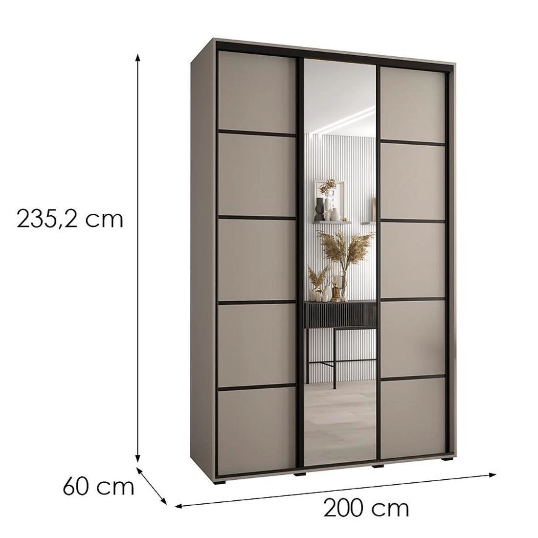 Dakota 5 klizni ormar 200x60x235,2 cm kašmir