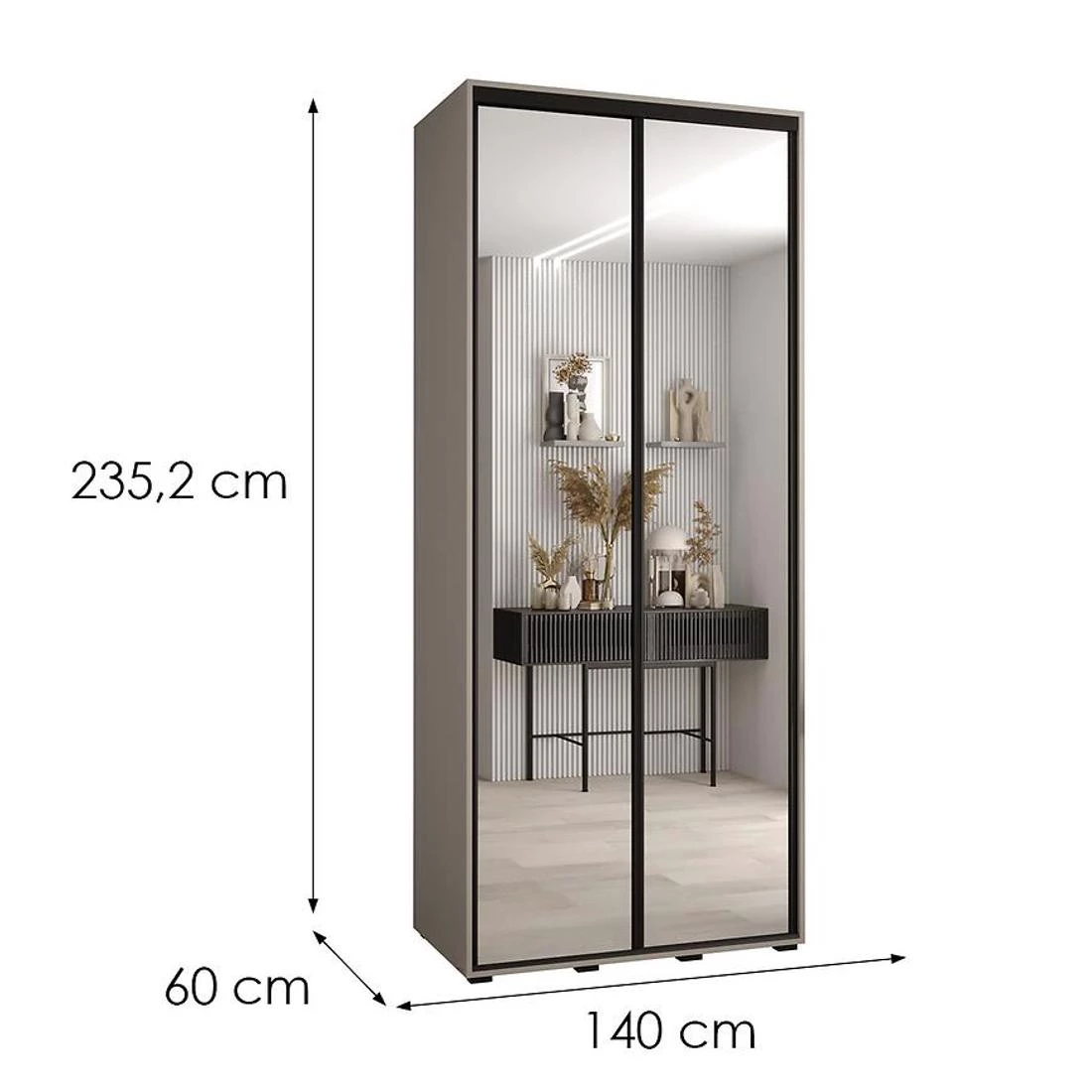 Dakota 2-140   ormar 140x60x235,2 cm  kašmir