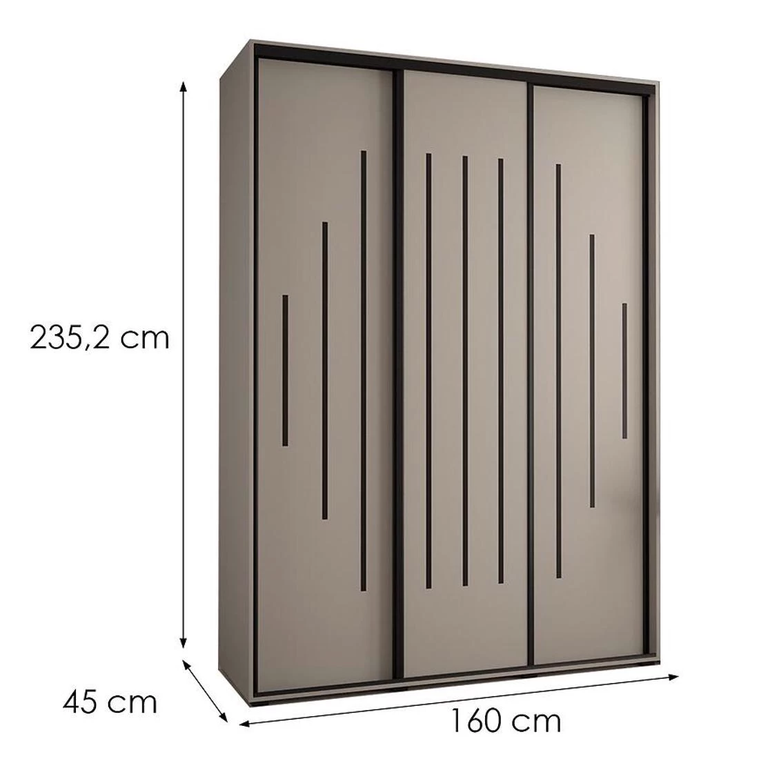 Dakota 12 klizni ormar 160x45x235,2 cm kašmir