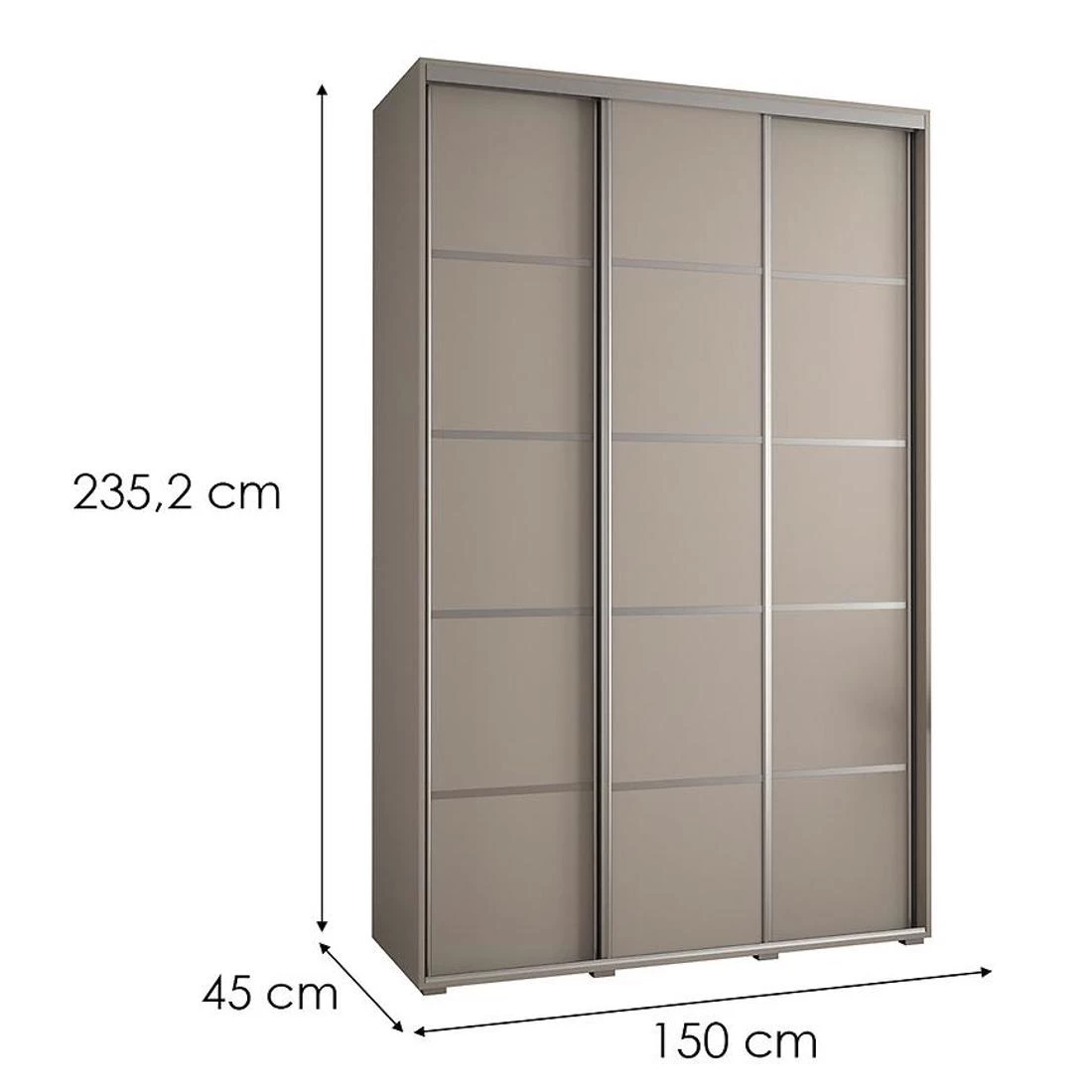 Dakota 4 klizni ormar 150x45x235,2 cm kašmir