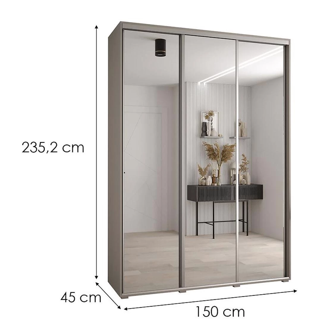Dakota 2 klizni ormar 150x45x235,2 cm kašmir