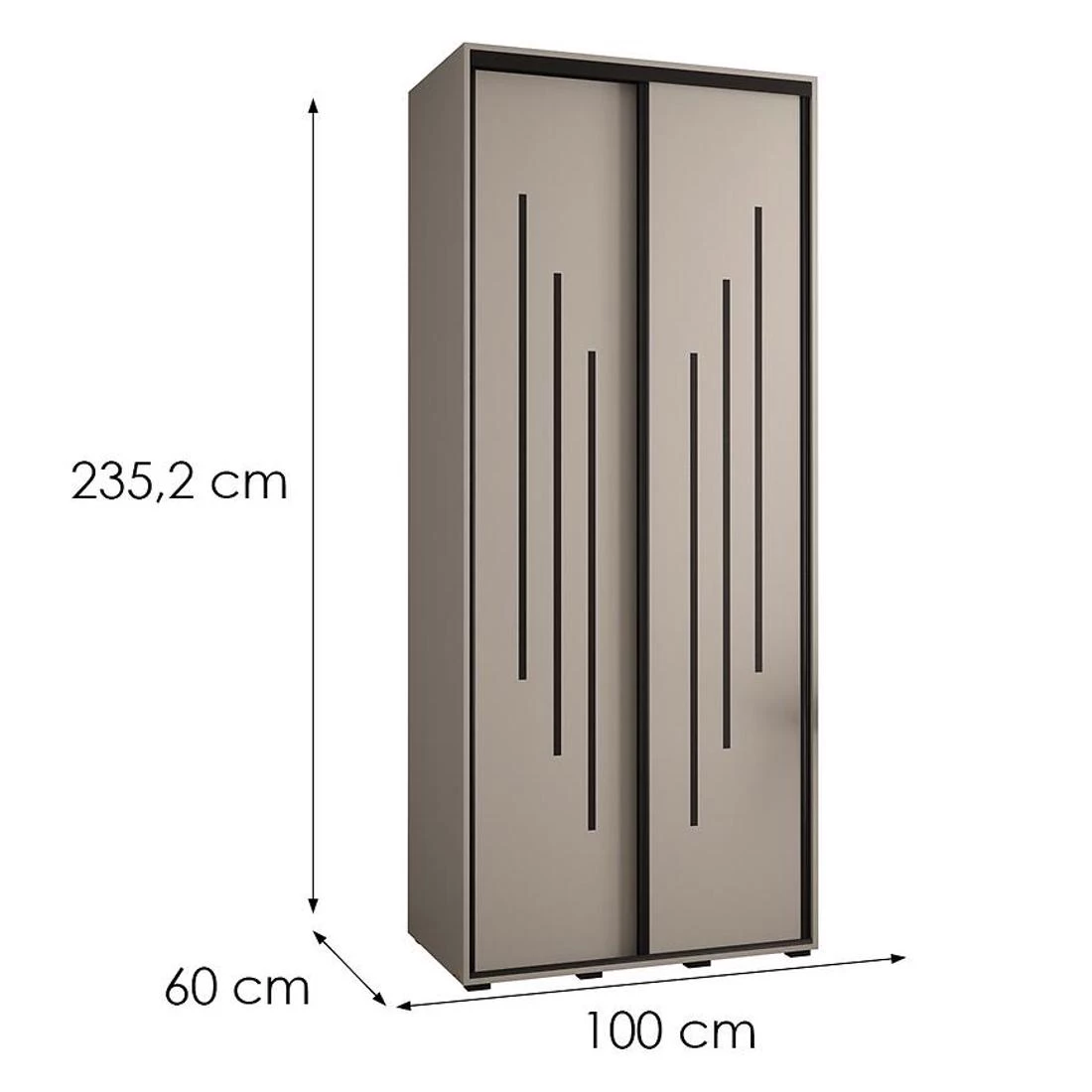 Dakota 8 klizni ormar 100x60x235,2 cm kašmir