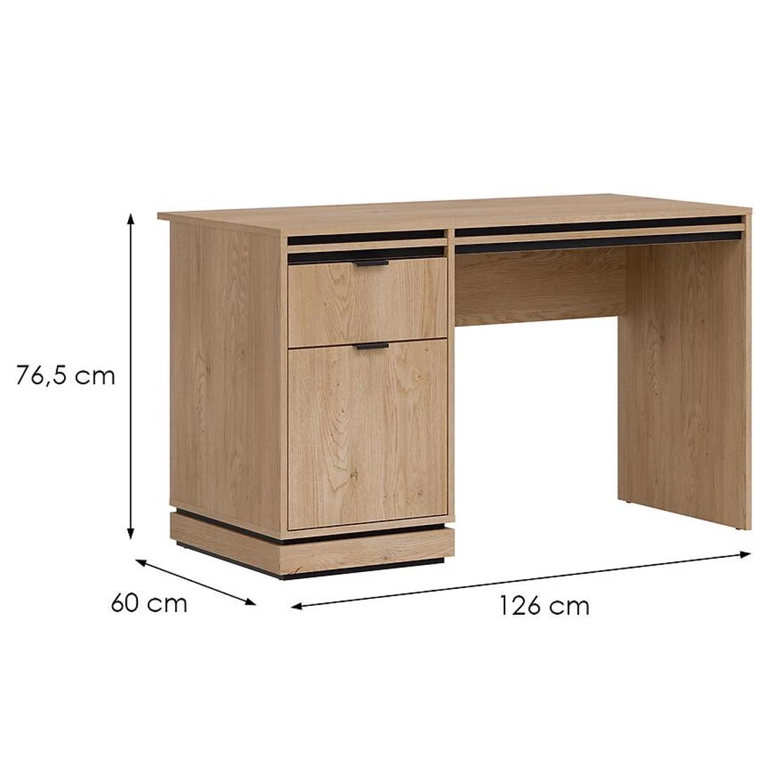 Ferro Fe17 radni sto 126x60x76,5 cm crem hrast torro