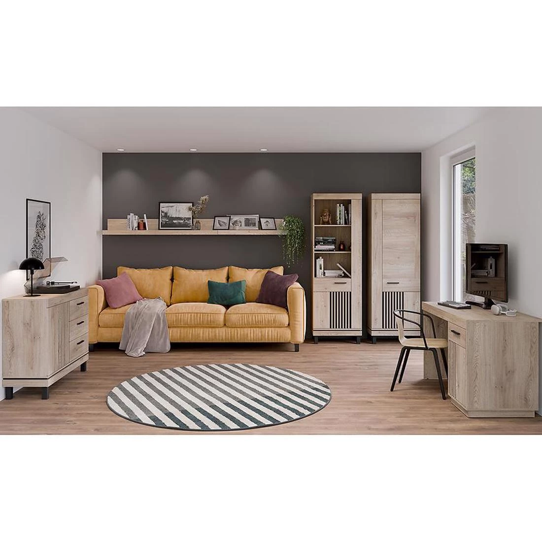 Mati Mi13 radni sto 118x61x77 cm cremona hrast/crna