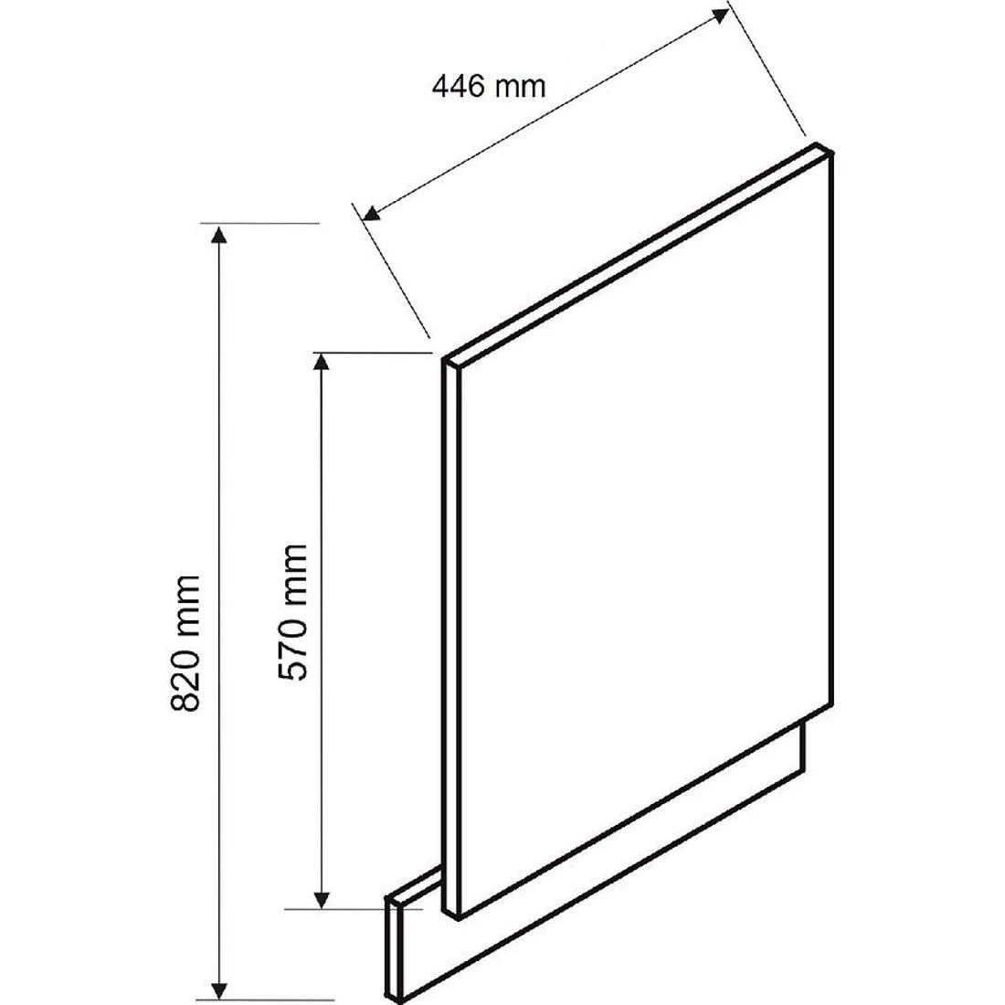 Anika prednja strana za perilicu 44,6x2x57 hrast/grafit