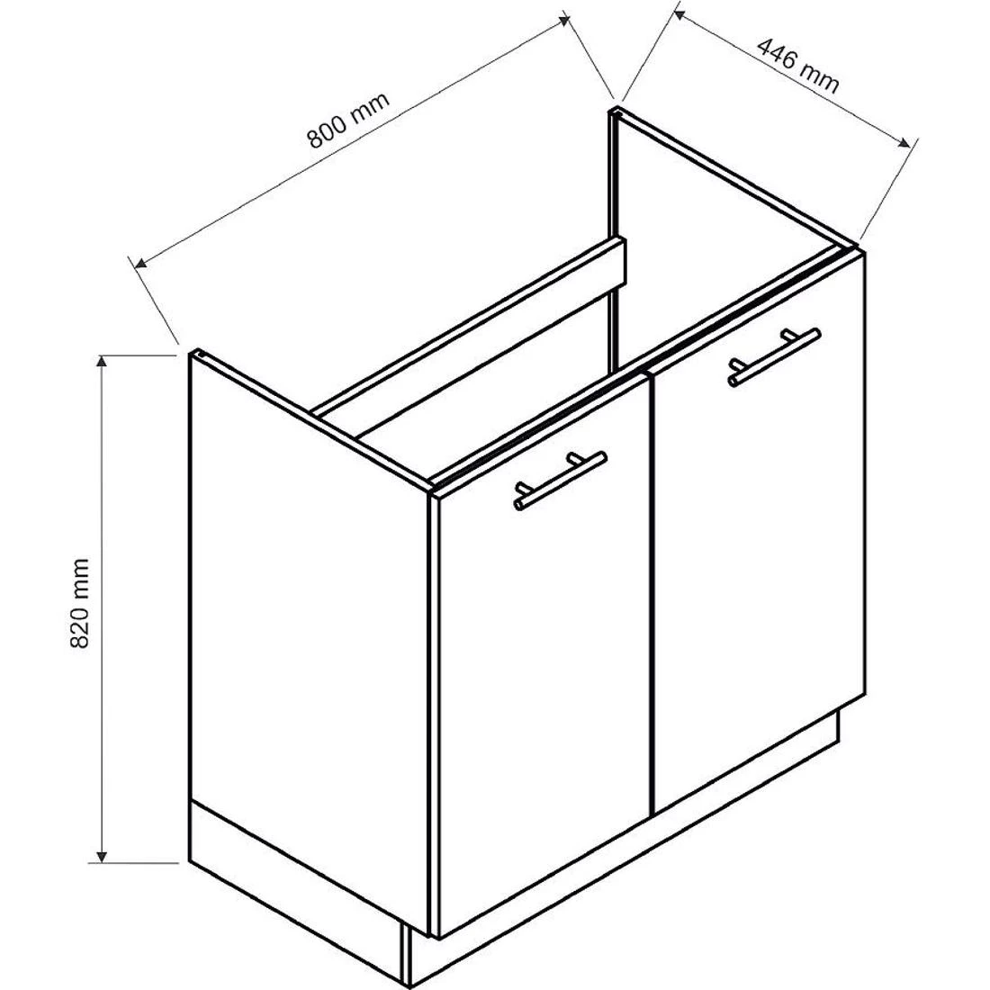 Isabel D80ZL kuhinjski ormaric, 80x44,6x82 sivi/hrast