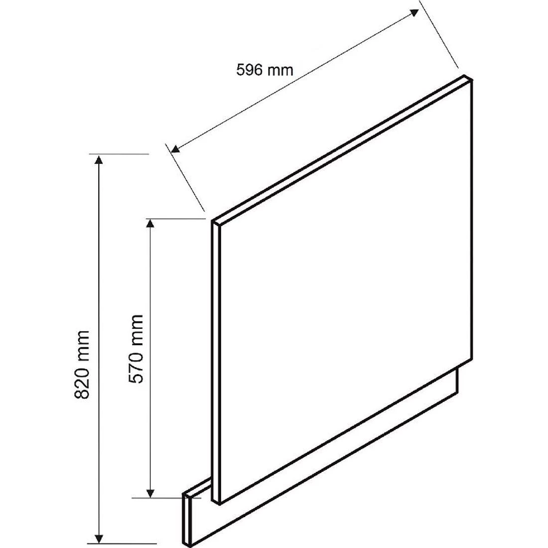 Isabel prednja strana za perilicu 59,6x2x57 crna/hrast