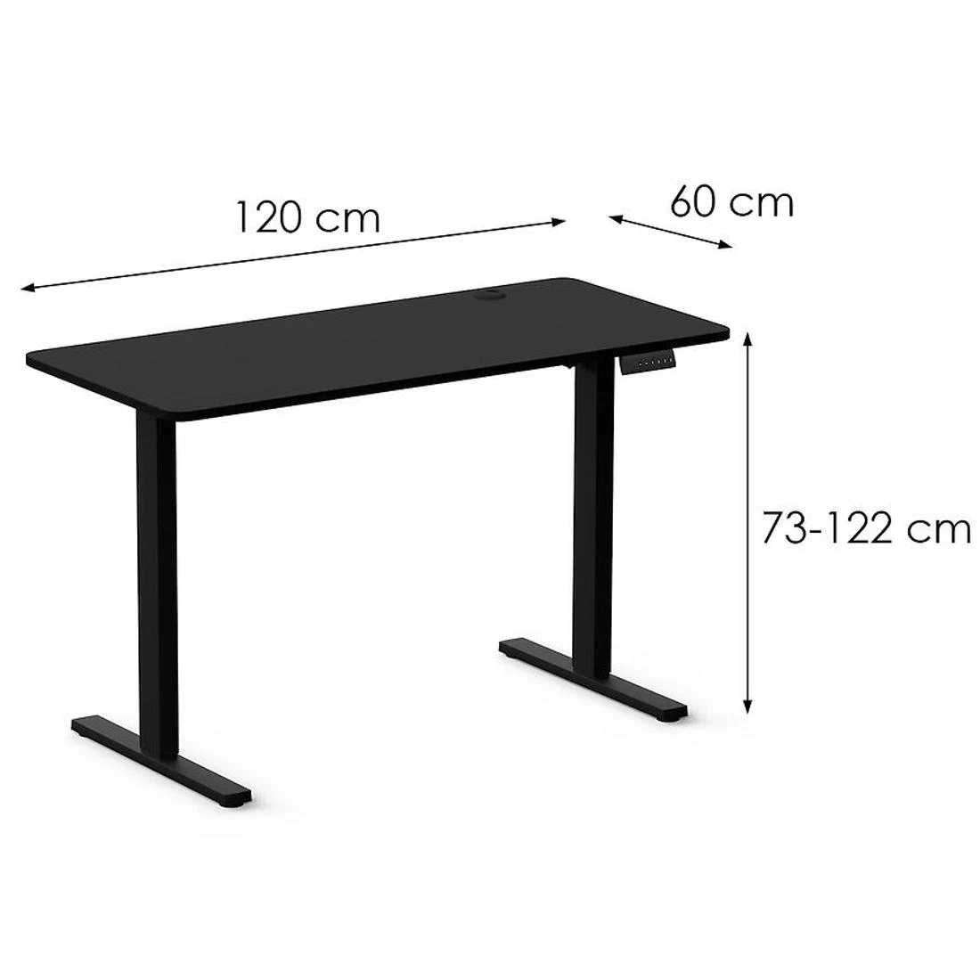 Control+ 120 stol Lv0860 elektricni sto 120x60x73/122 cm crni
