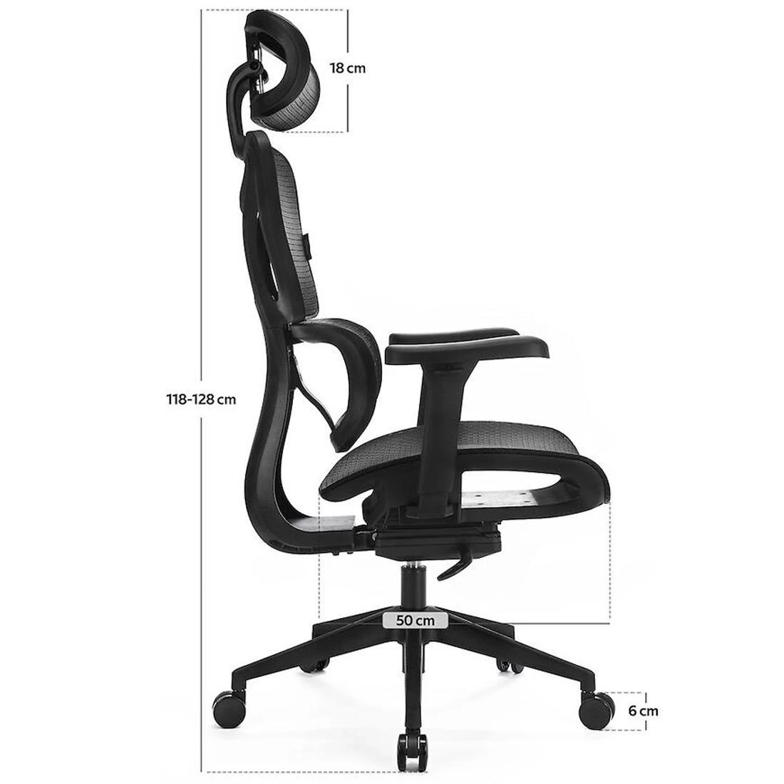 Control Series Lv0654 kancelarijska stolica 50x50x118-128 cm crna