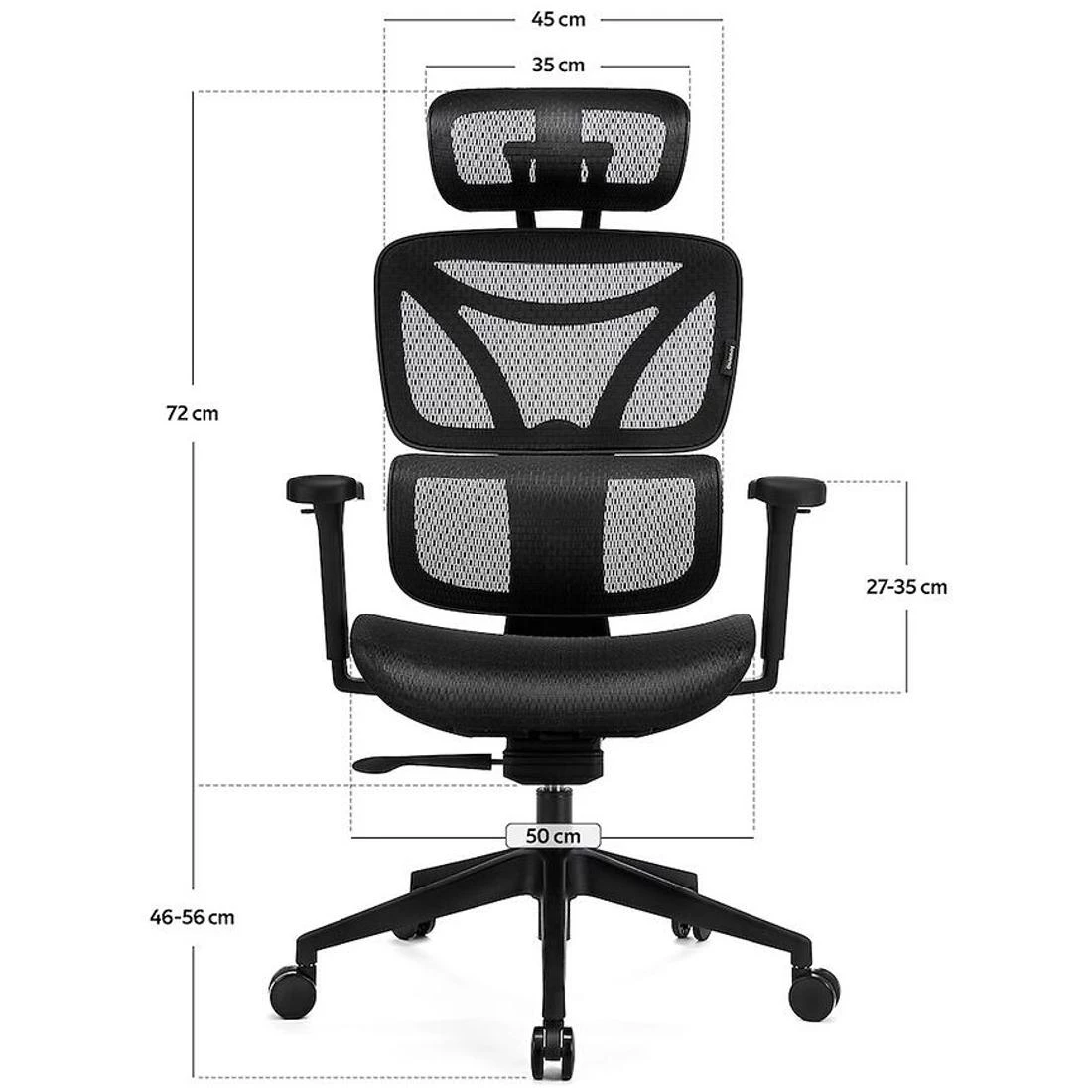 Control Series Lv0654 kancelarijska stolica 50x50x118-128 cm crna