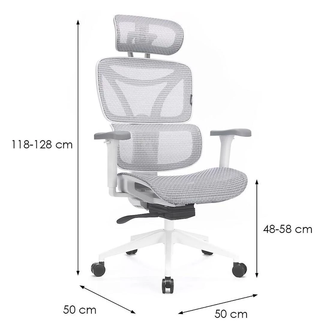 Control Series Lv0655 kancelarijska stolica 50x50x118-128 cm bela