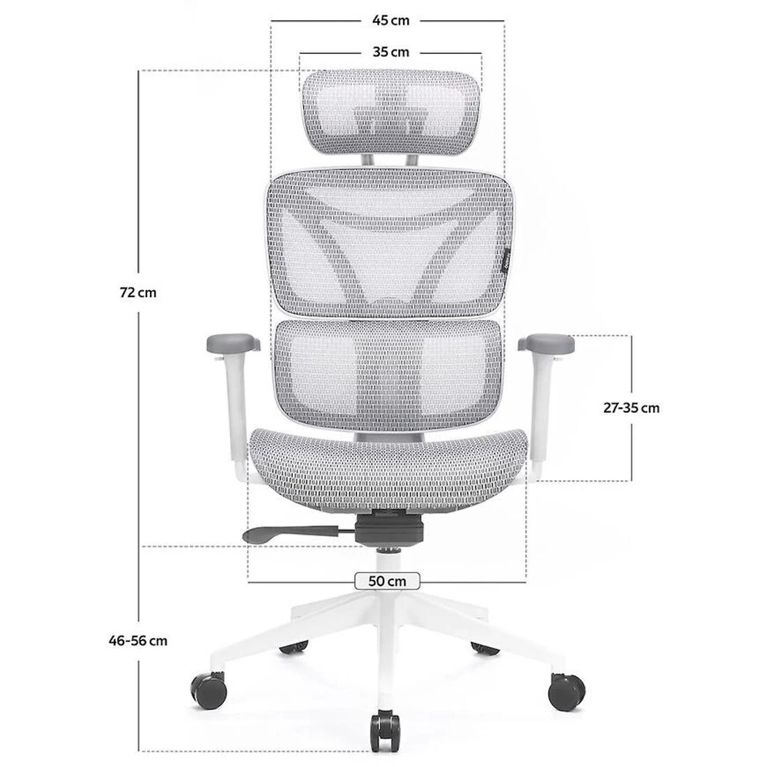 Control Series Lv0655 kancelarijska stolica 50x50x118-128 cm bela