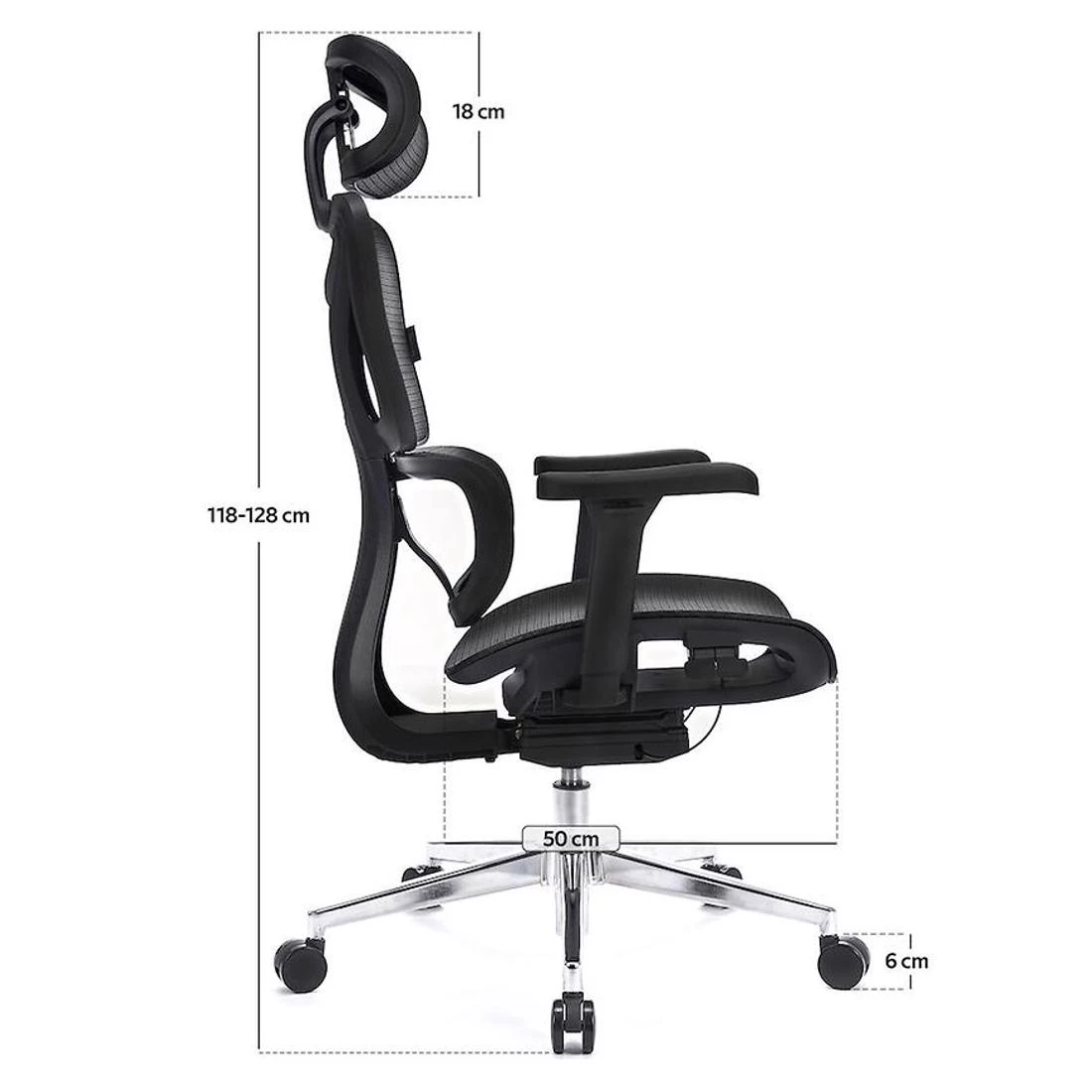 Control Pro Lv0656 kancelarijska stolica 50x50x118-128 cm crna