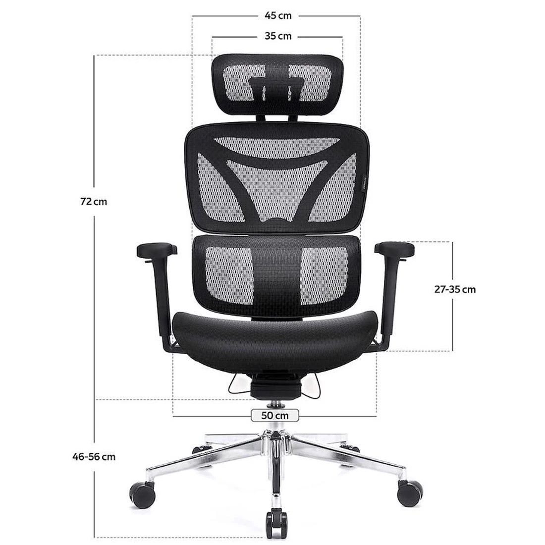 Control Pro Lv0656 kancelarijska stolica 50x50x118-128 cm crna