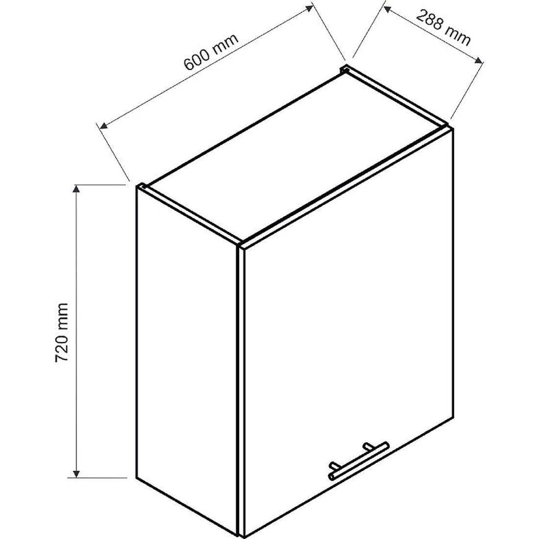 Anika W60 kuhinjski ormaric P/L 60x28,8x72 grafit/grafit