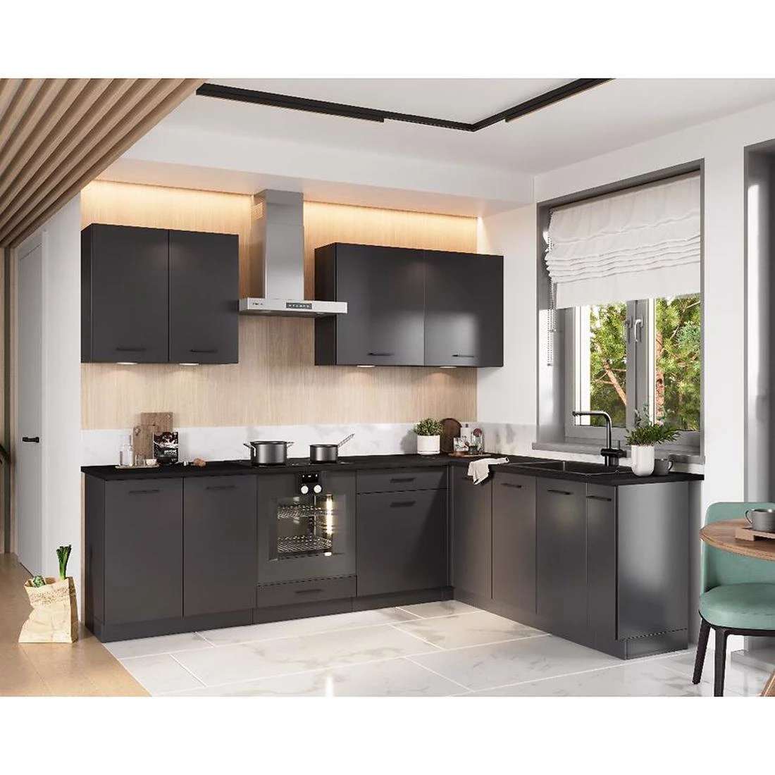 Anika D40S/1 P/L kuhinjski ormaric 40x44,6x82 grafit/grafit