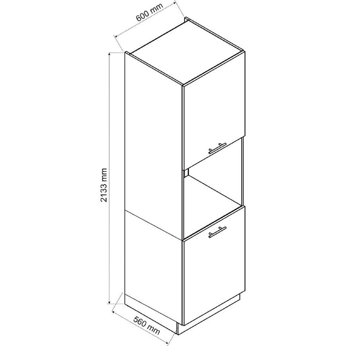 Anika D 60 PK/2133 P/ kuhinjski ormaric 60x56x213,3 grafit/grafit