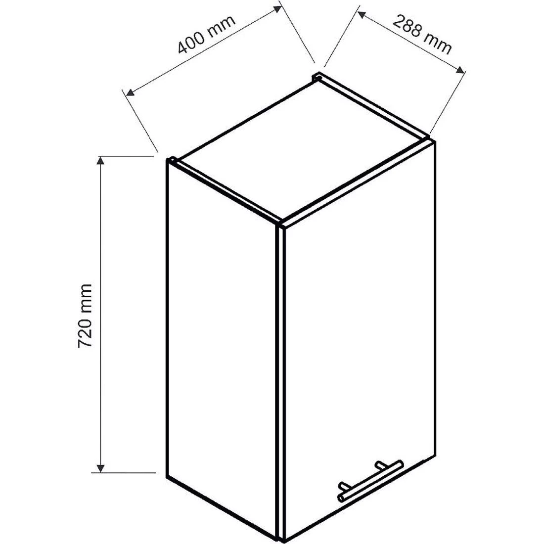 Anika W40 kuhinjski ormaric P/L 40x28,8x72 hrast/grafit