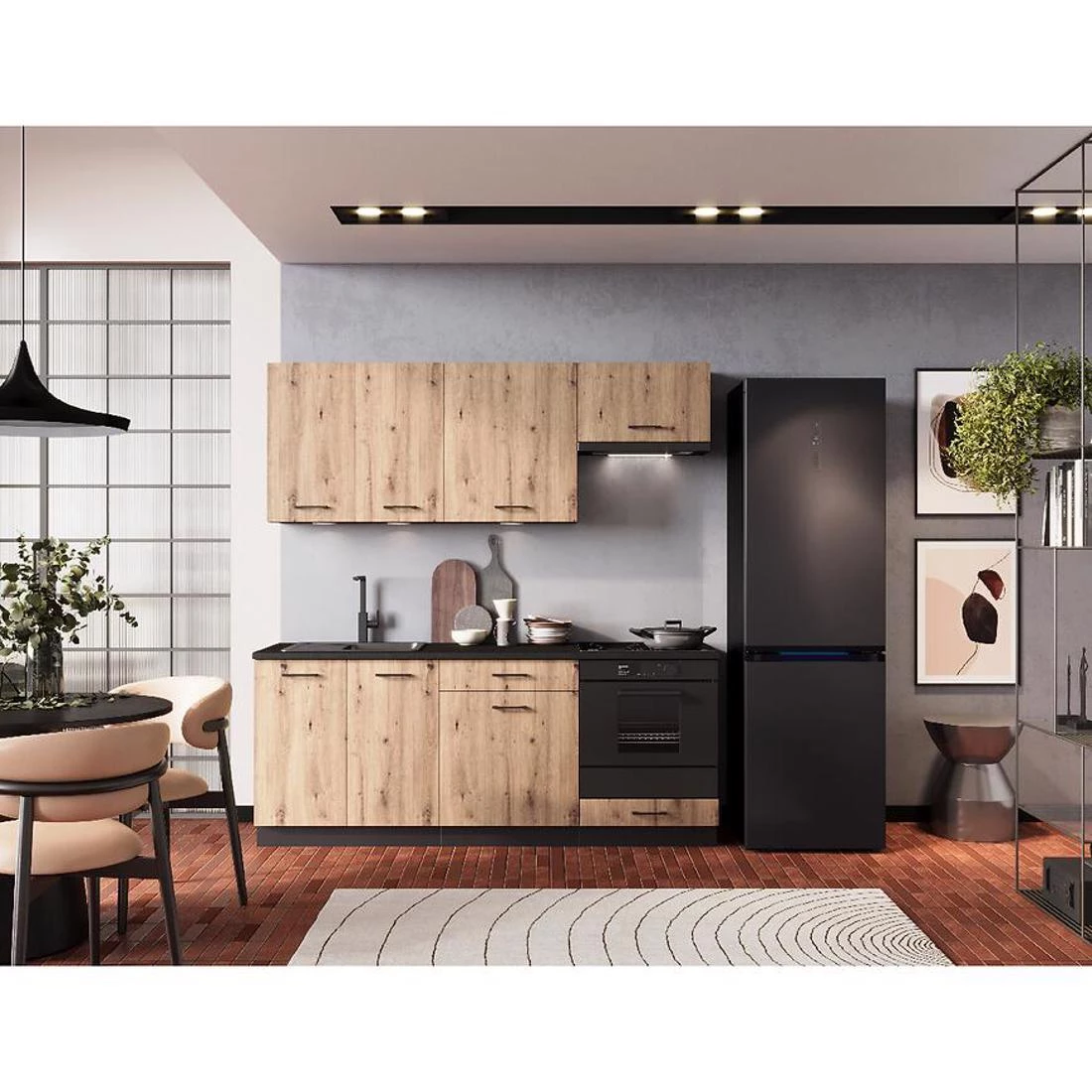 Anika D60 P/L kuhinjski ormaric 60x44,6x82 hrast/grafit