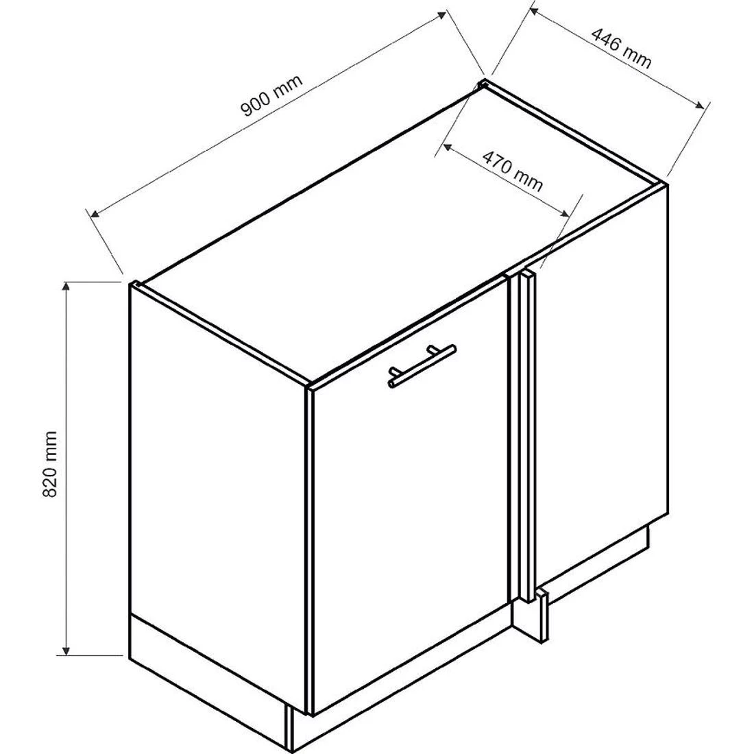 Isabel DNP kuhinjski ormaric D/L, 90x44,6x82 svjetlo siva/hrast