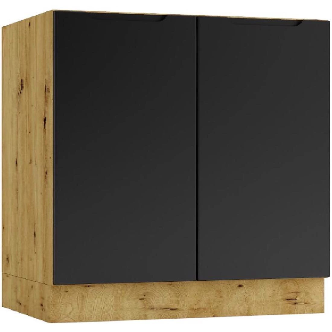 Isabel D80 kuhinjski ormaric 80x44,6x82 crna/hrast