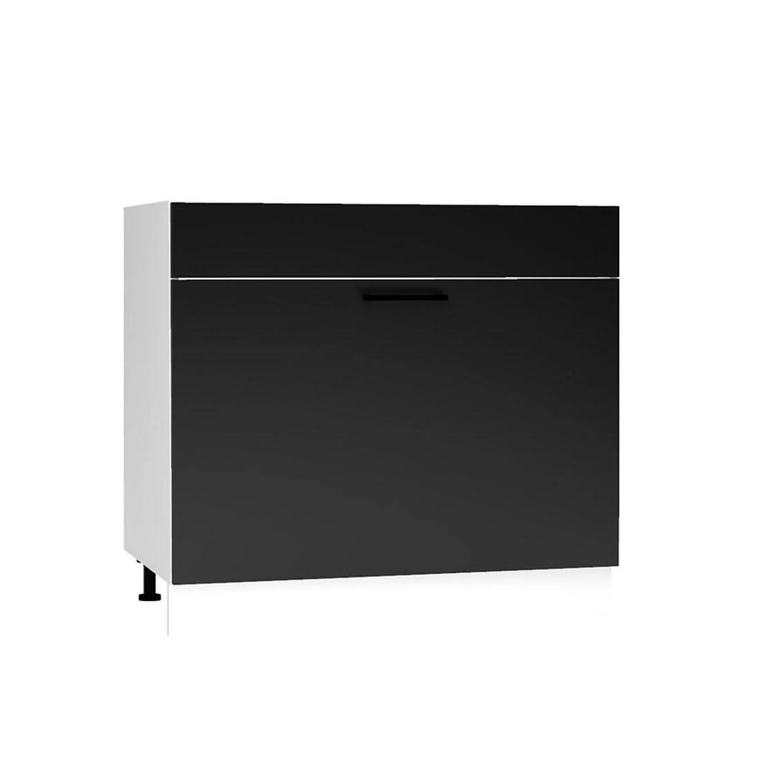 Denis D80ZL S/1 kuhinjski ormaric, 80x52,4x82  mat crno/bela