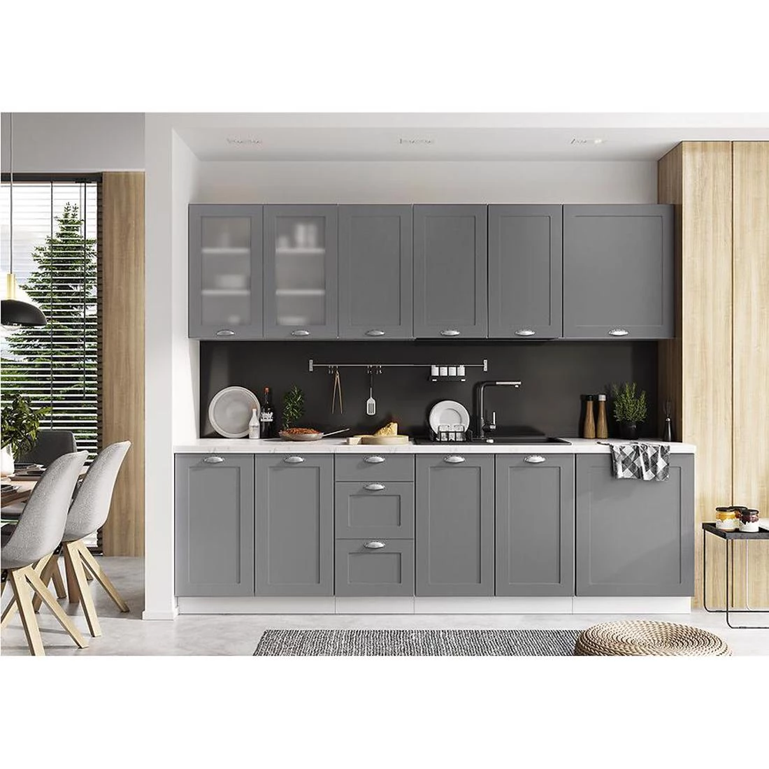 Adele D60 Kuhinjski ormaric 60x52,4x82 mat siva/bela