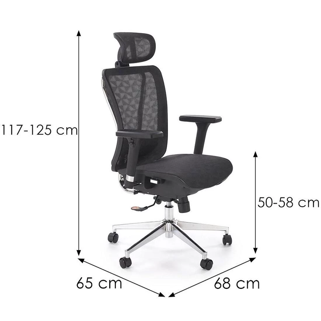 Vixen kancelarijska stolica 68x65x117/125 cm crna