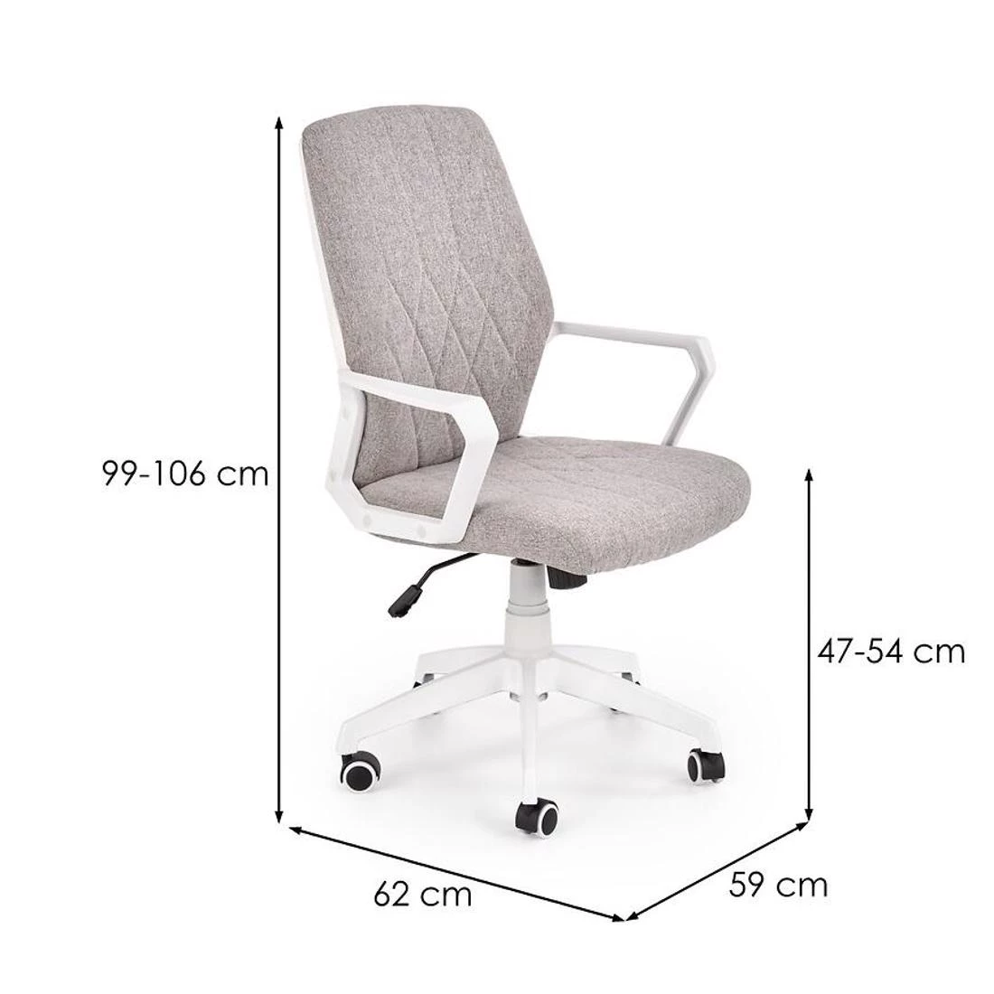 Spin 2 kancelarijska stolica 59x62x99/106 cm bela/svetlosiva