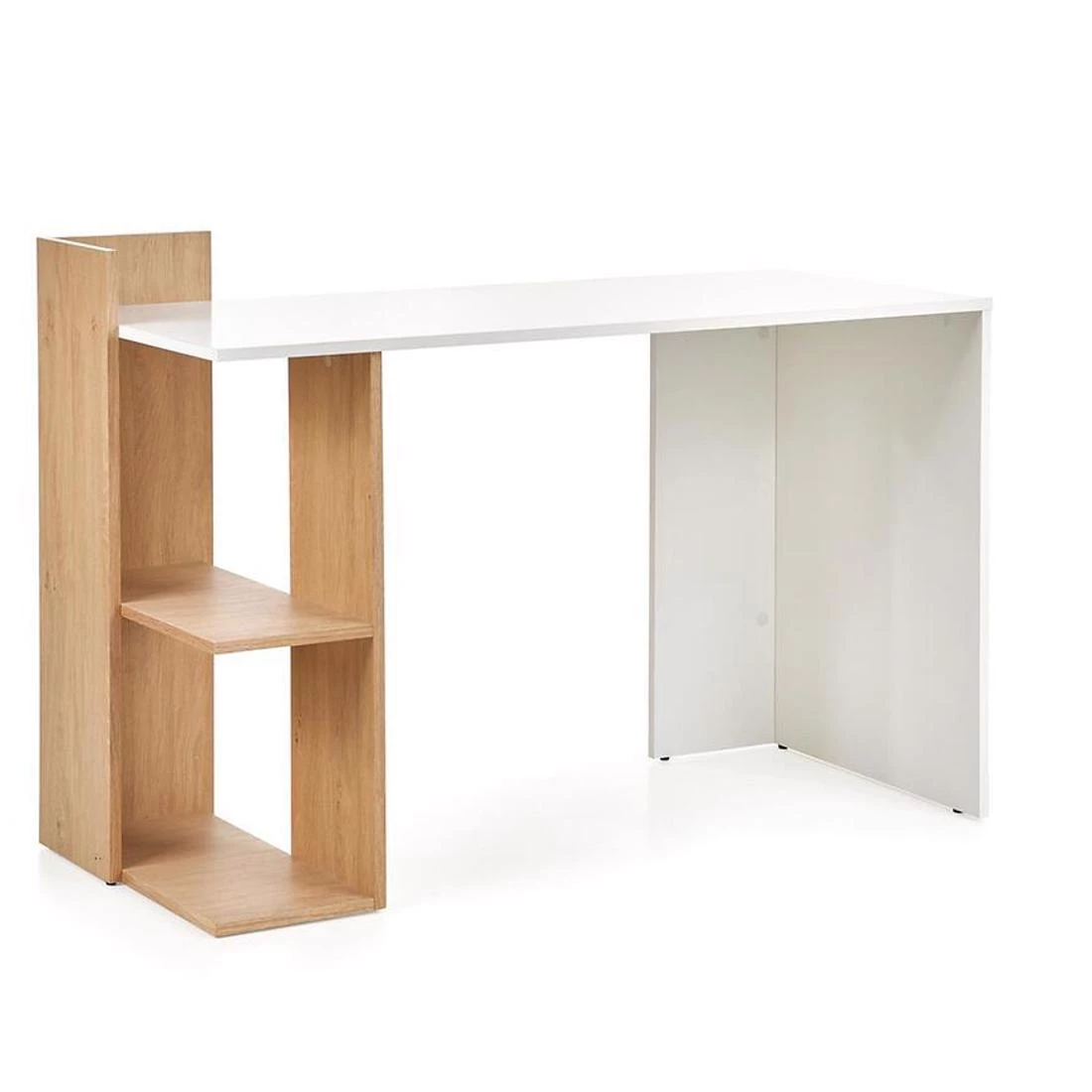 Fino radni sto 122x57x85 cm zlatni hrast/bela
