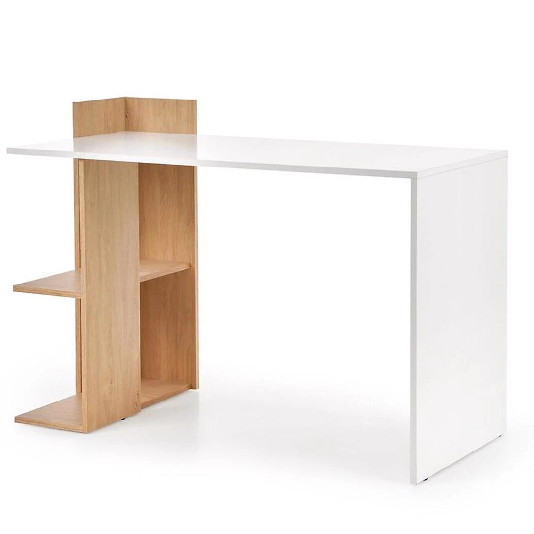 Fino radni sto 122x57x85 cm zlatni hrast/bela
