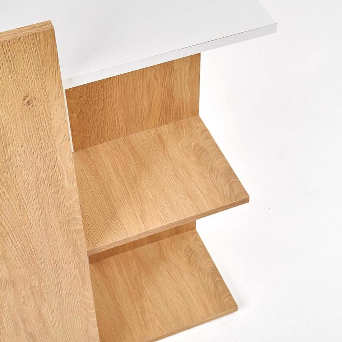 Fino radni sto 122x57x85 cm zlatni hrast/bela
