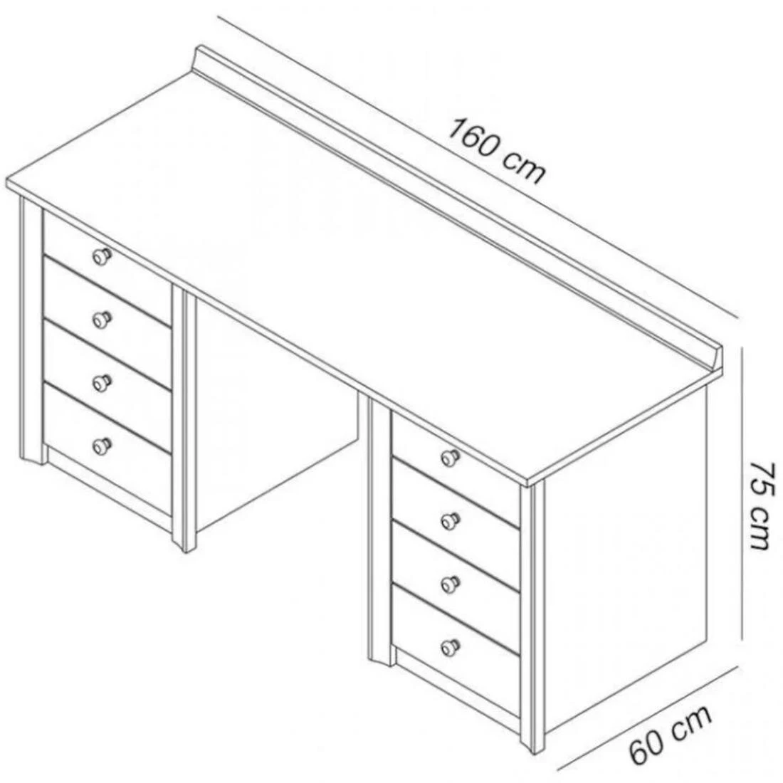 Finezja F16 radni sto 160x60x75 cm cokoladna sonoma