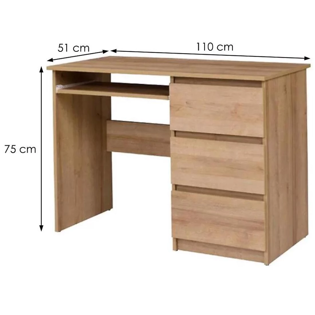 Cosmo C09 radni sto 110x51x75 cm rivijera hrast