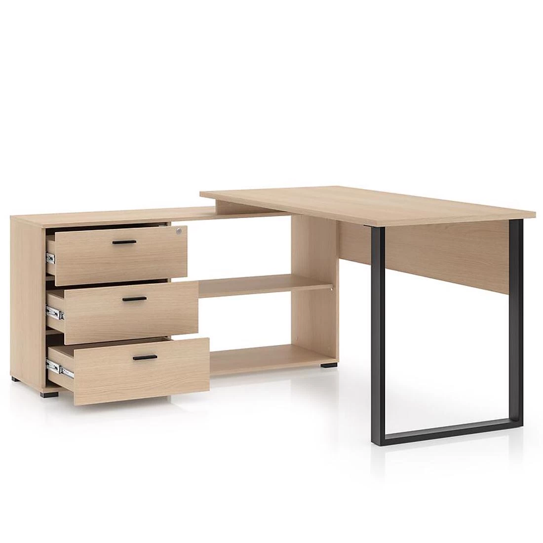 Odelis 09 radni sto 168x138x77 cm lindberg hrast