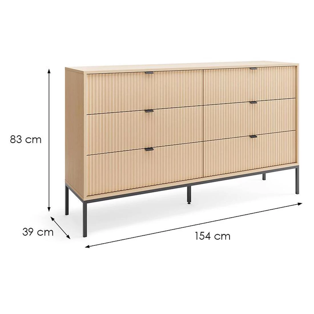 Nks154 komoda 154x39x83 hrast
