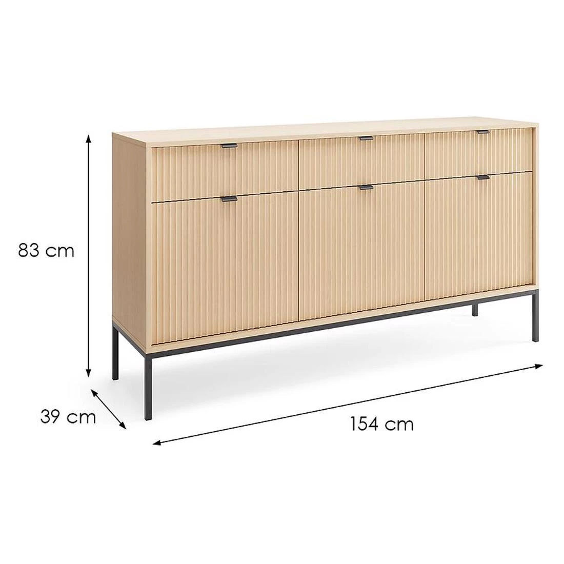 Ksz154 komoda 154x39x83 hrast