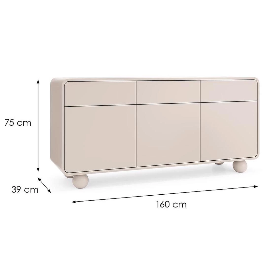 Albion komoda 160x39x75 kašmir