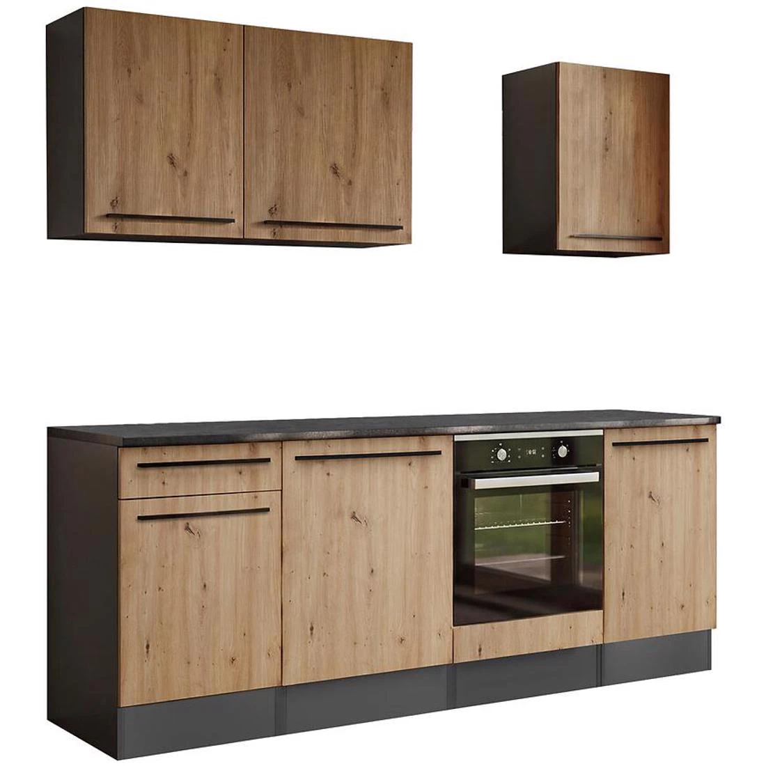 Porto anas kuhinja 220x60x210 artisan/antracit