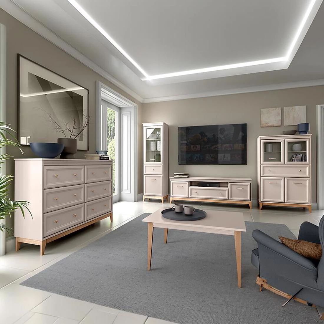 14w Windsor radni sto 138x54,5x78 cm kašmir/prirodni hrast