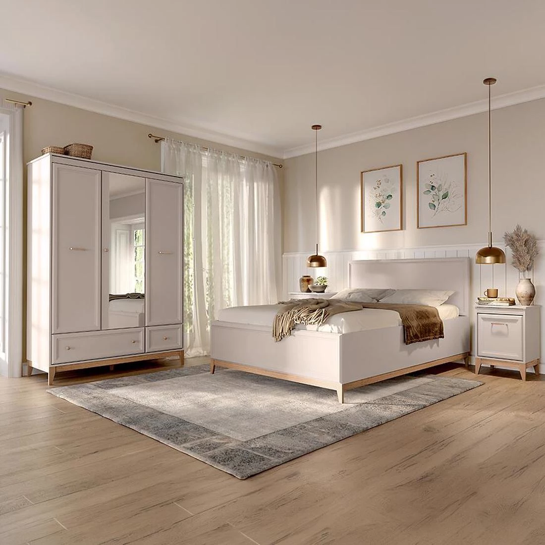 14w Windsor radni sto 138x54,5x78 cm kašmir/prirodni hrast
