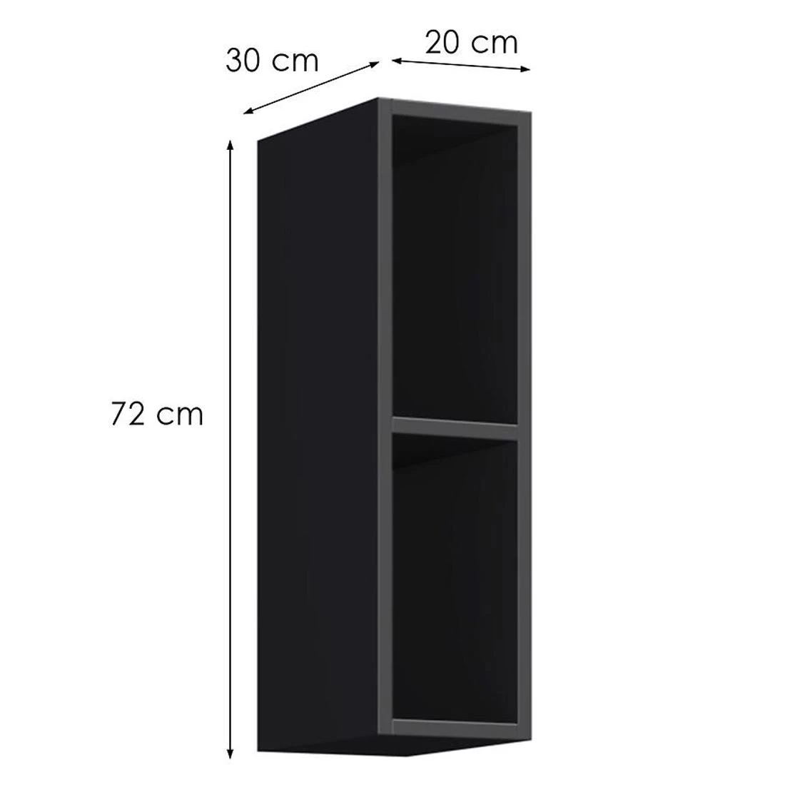 Brick kuhinjski elementi 20x30x72 crna/crni sjaj