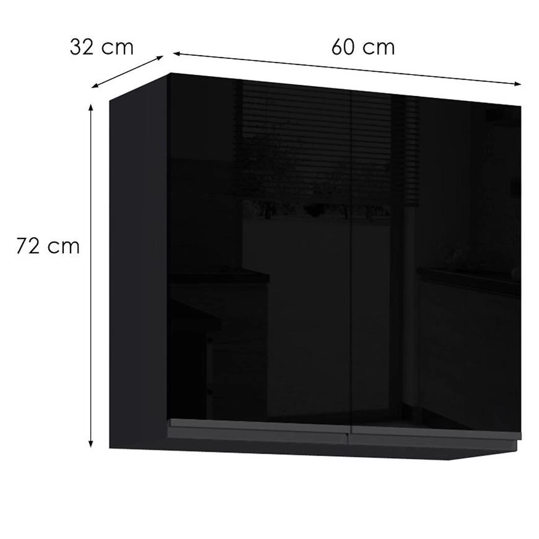 Brick kuhinjski elementi 80x32x72 crna/crni sjaj