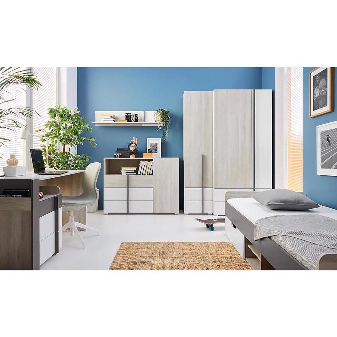 36MV+SYS Remo komoda 120x43x90 vilton hrast/bela/antracit