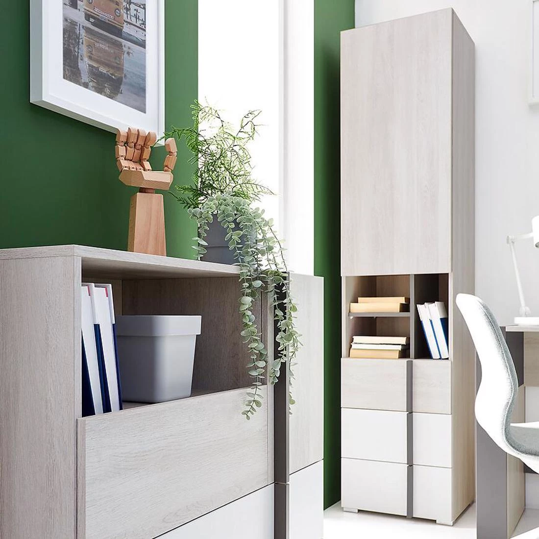 36MV+SYS Remo komoda 90x43x90 vilton hrast/bela/antracit