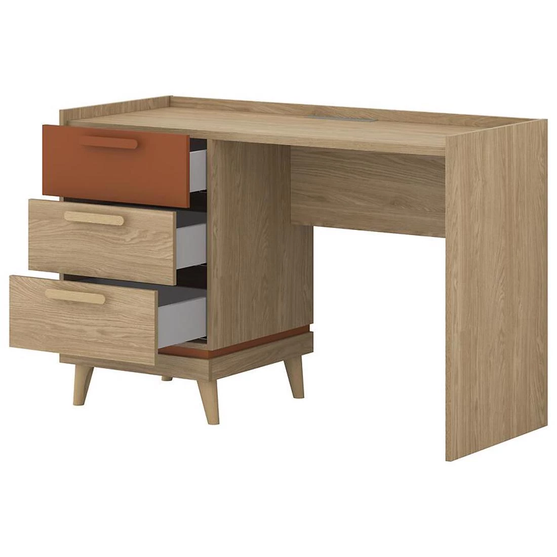 Scandi 03 radni sto 120x50x79,5 cm uljani hrast/cigla